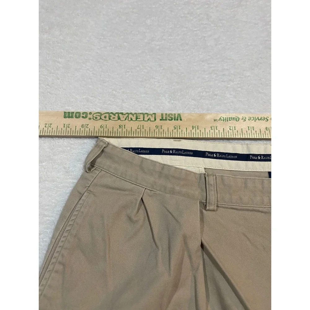 Polo Ralph Lauren Tyler Short Mens 40 Khaki Tan Pleated Chino Cotton Shorts